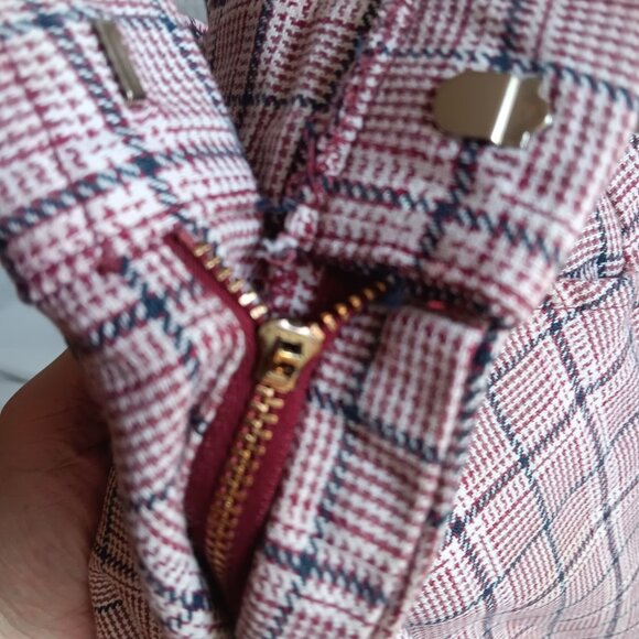 28x28 Vintage Bellbottom Jeans Pants Plaid 1970's Jc penney Boys 16 Twill Hippy - Picture 5 of 6